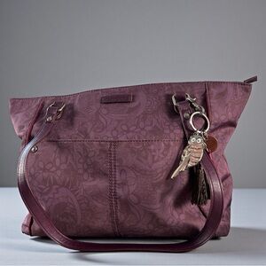 Sakroots Purple Metro Tote Owl Charm Tassel Bag | Boho Everyday Tote